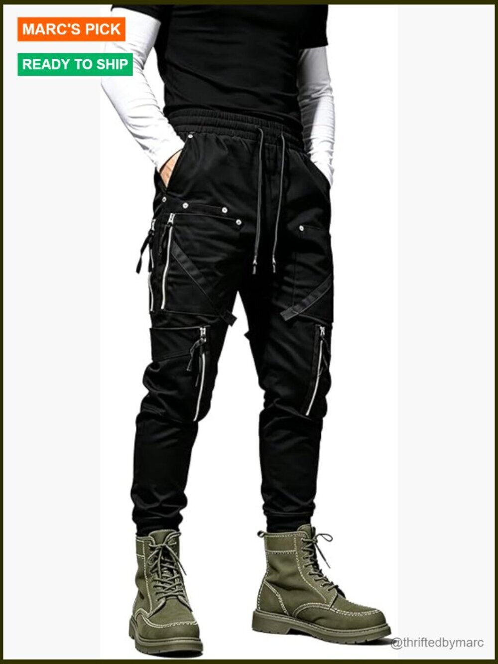 Techwear Cargo Jogger Pants Cyberpunk Streetwear Men's Ankle Casual Harem Pants